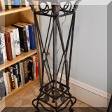 F42. Marble top metal plant stand. 36”h 